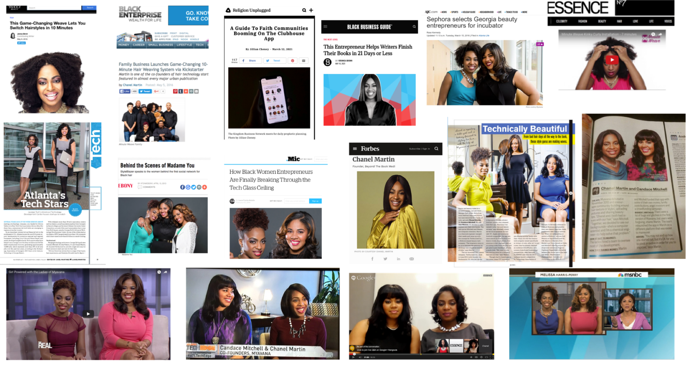 Press coverage featuring Chanel and her businesses